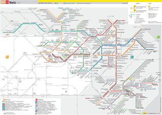 Cartina del rete tranviaria e tranvia di Berlino