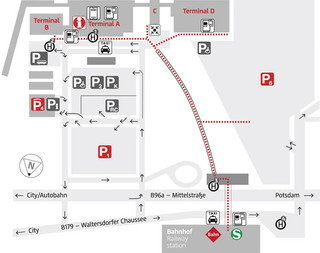 Cartina del terminale e aeroporto Berlino Schonefeld (SXF)