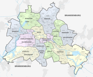 Cartina dei quartieri e zone (bezirke) di Berlino