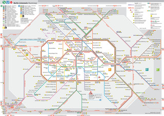 Cartina della rete ferroviaria S Bahn di Berlino