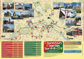 Cartina di bus turistico e hop on hop off bus tour di City SightSeeing